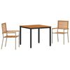 vidaXL Tuin eettafelset 3 st Beige en Bruin poly rattan
