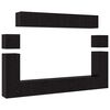 vidaXL Tv-meubelset Wandgemonteerd 8 pcs Zwart Eiken Bewerkt hout