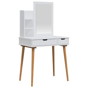 vidaXL Toilettafel Set FAUSKE 3 st Wit 76 x 50 x 143 cm