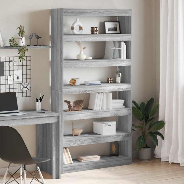 vidaXL Boekenkast Grijs Sonoma 100 x 30 x 198 cm Bewerkt hout