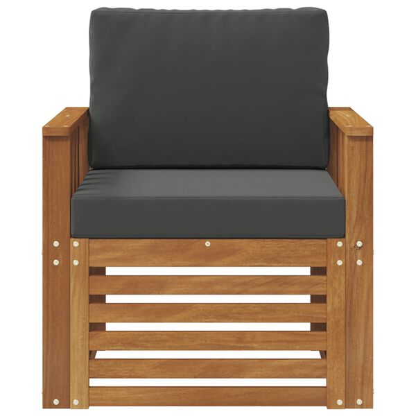 vidaXL Buiten bankenset Massief Acaciahout en Polyester Naturel