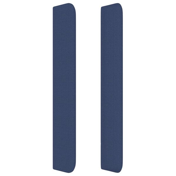 vidaXL Hoofdbord met randen 93x16x118/128 cm stof blauw