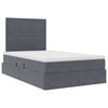 vidaXL Opslag bed met matras Donkergrijs 120 x 190 cm Fluweel