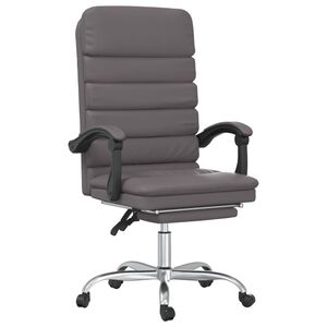 vidaXL Massage Relaxfauteuil voor op kantoor grijs kunstleer