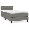vidaXL Boxspring met matras stof donkergrijs 100x200 cm