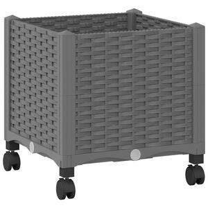 vidaXL Tuinschaal met wielen Lichtgrijs 40 x 40 x 48 cm PP