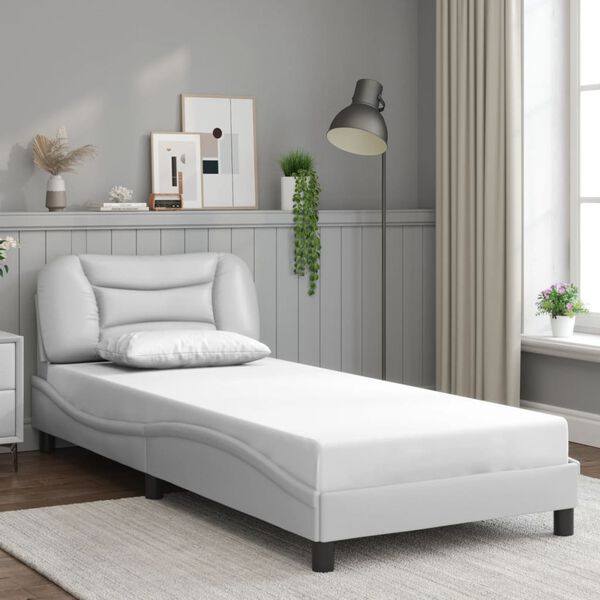 vidaXL Bedframe zonder matras "Hvar" kunstleer wit 90x190 cm