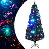 vidaXL Voorverlichte kerstboom met standaard en LED 210 cm glasvezel