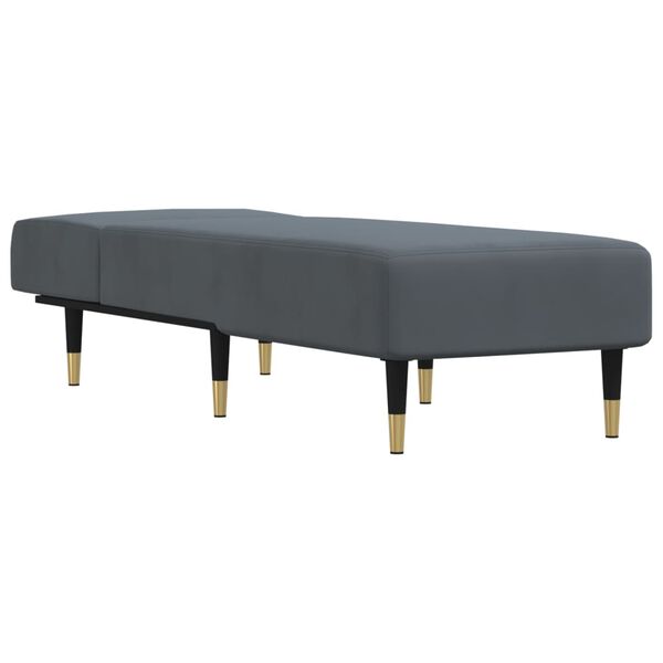 vidaXL Chaise longue fluweel donkergrijs