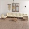 vidaXL 8-delige Loungeset met kussens massief grenenhout