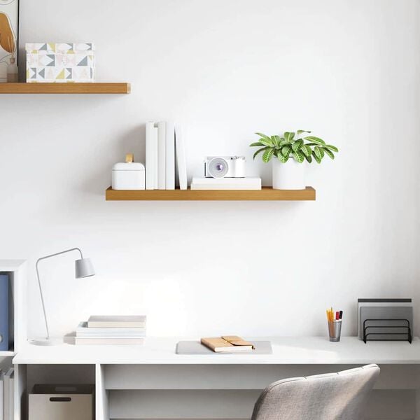 vidaXL Wandplank Wandgemonteerd Beige 90 x 23,5 x 4 cm Bewerkt hout