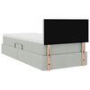 vidaXL Opbergbed met LED met matras Lichtgrijs 90 x 200 cm Fluweel