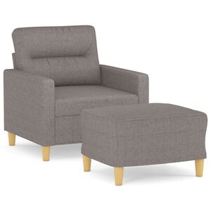 vidaXL Fauteuil met voetenbank 60 cm stof taupe