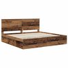 vidaXL Bedframe met hoofdeinde Oudhout 200 x 200 cm Massief grenenhout