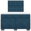 vidaXL Boxspring met matras fluweel blauw 120x200 cm