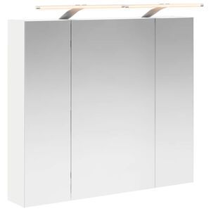vidaXL Badkamer spiegelkast Wit 80 x 14.5 x 70 cm Bewerkt hout