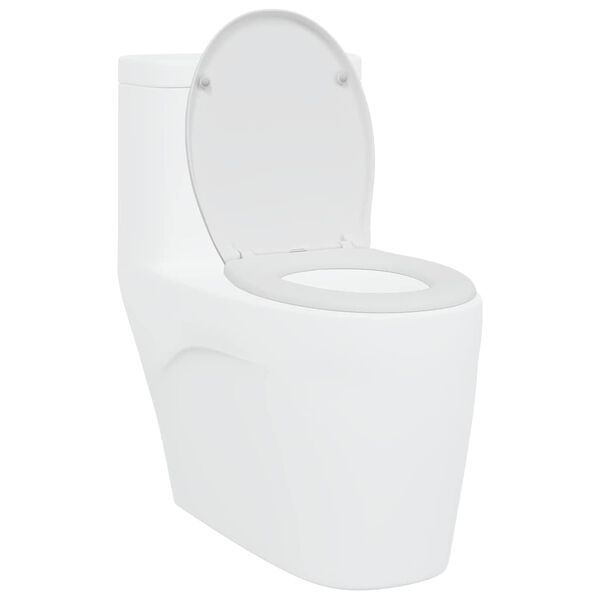 vidaXL Snelle Ontgrendel Toiletzitting Wit 44.8 x 37.3 x 4.2 cm