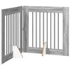 vidaXL Opvouwbaar hondenhek met standaards 2 st Grijs Sonoma 160,5 cm