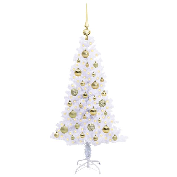 vidaXL Kunstkerstboom met 150 LED Wit 120 cm PVC en Staal