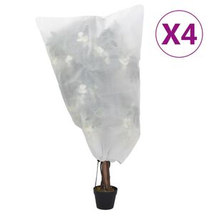 vidaXL Vlieshoezen voor planten met trekkoord 4 st 70 g/m&sup2; 0,8x0,8 m
