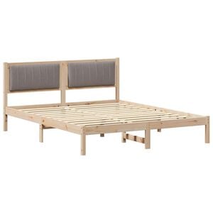 vidaXL Bedframe met Gevoerd Hoofdgedeelte Taupe 160 x 200 cm