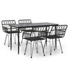vidaXL 5-delige Tuinset poly rattan zwart
