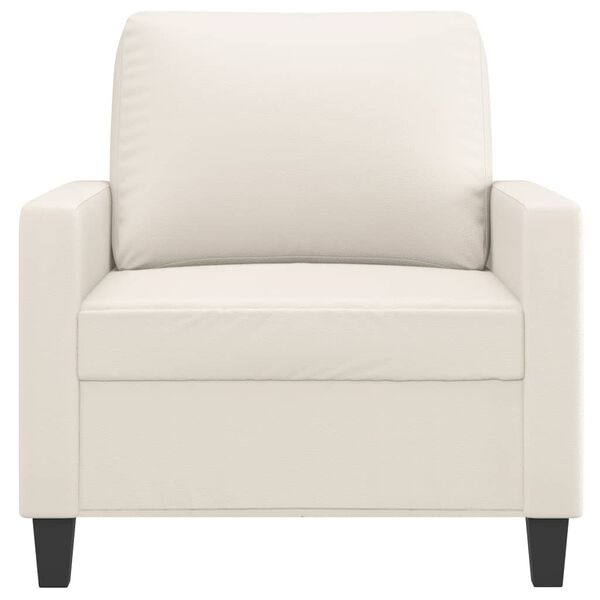 vidaXL Fauteuil 60 cm kunstleer cr&egrave;mekleurig