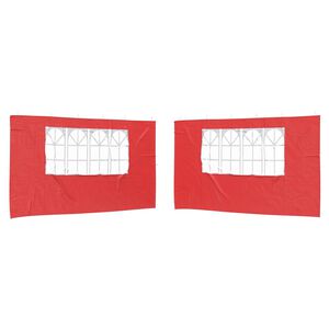 vidaXL Party Tent Zijwand 2 st 400 x 195 cm Rood PE en staal