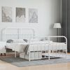 vidaXL Bedframe met hoofd- en voeteneinde metaal wit 140x190 cm
