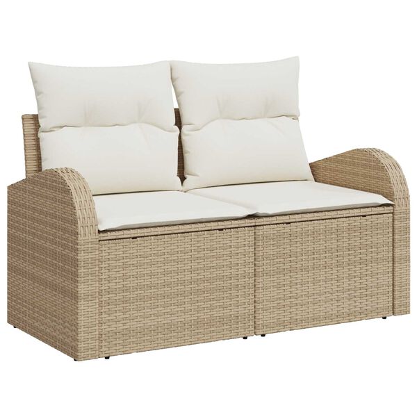 vidaXL Tuin Sofa Set met kussen 6 pcs beige en cr&egrave;mekleurig