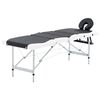 vidaXL Massagetafel inklapbaar 4 zones aluminium zwart en wit