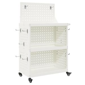 vidaXL Gereedschapswagen Wit 65 x 35 x 111 cm Koudgewalst staal