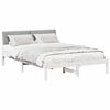 vidaXL Bedframe Wit en lichtgrijs 135 x 190 cm Massief grenenhout