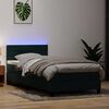 vidaXL Boxspring met matras en LED fluweel donkergroen 80x220 cm