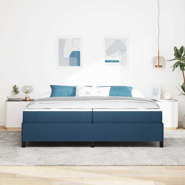 vidaXL Boxspringbed met matras Blauw 200 x 200 cm Stof