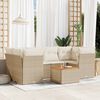 vidaXL 7-delige Loungeset met kussens poly rattan beige