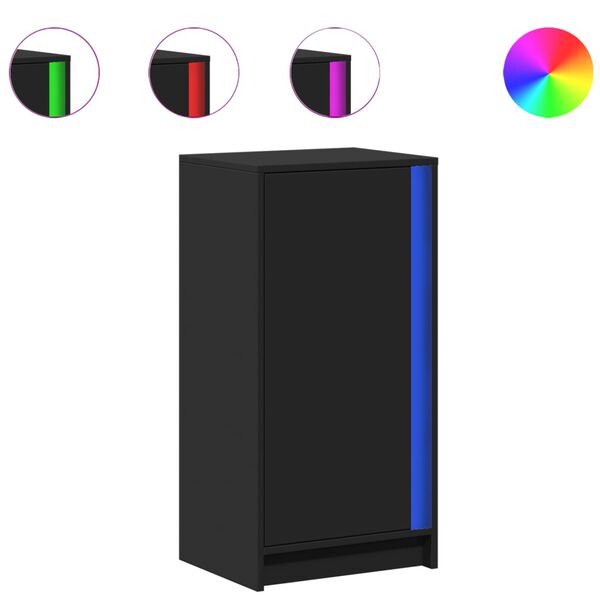 vidaXL Dressoir met LED 42,5x34x85 cm bewerkt hout zwart