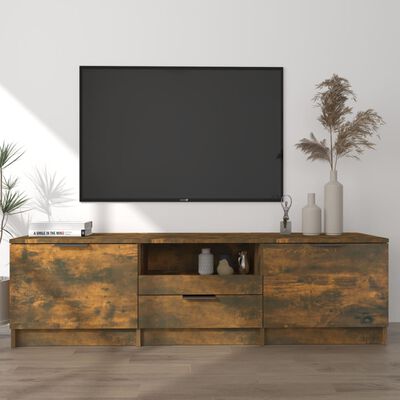 vidaXL Tv-meubel 140x35x40 cm bewerkt hout gerookt eikenkleurig