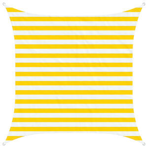 vidaXL Zonneschaduwzeil Geel en Wit 2 x 2 m 100% Polyester Oxford