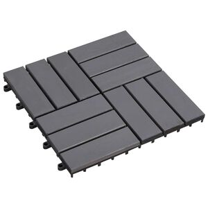 vidaXL Terras Tegel 30 pcs Grijs 30 x 30 cm Acacia Hardhout