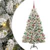 vidaXL Kunstkerstboom met 300 LED Groen en Wit 180 cm PVC en Metaal