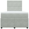 vidaXL Boxspring met matras fluweel lichtgrijs 120x200 cm