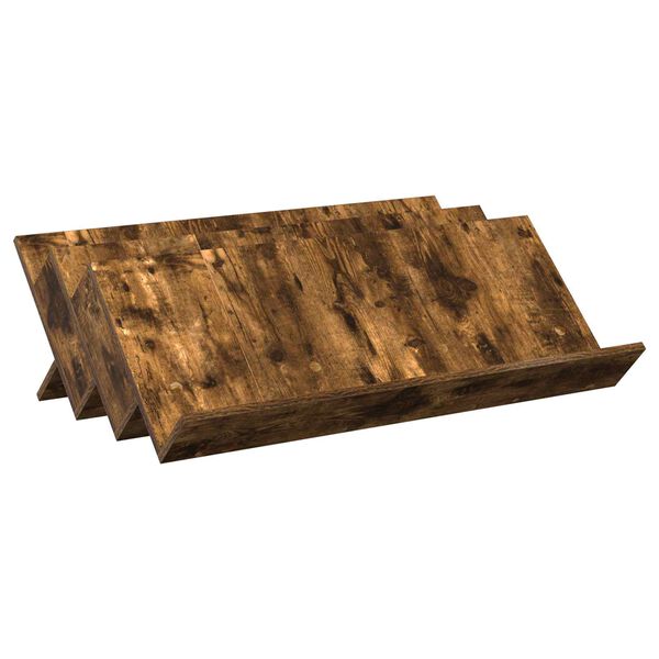 vidaXL Tijdschrift Rek Gerookt eiken 90 x 53 x 28,5 cm Bewerkt hout