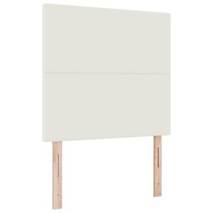 vidaXL LED Hoofdbord met LED-stripverlichting Cr&egrave;me 80 cm Katoen Stof