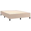 vidaXL Boxspring met matras en LED kunstleer cappuccinokleur 140x200cm