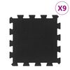 vidaXL Rubbertegels 9 st 16 mm 30x30 cm zwart
