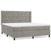 vidaXL Boxspring met matras fluweel lichtgrijs 160x200 cm