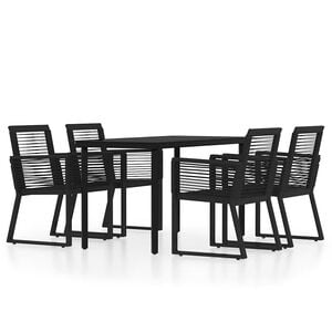 vidaXL 5-delige Tuinset zwart