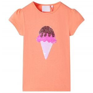 Kindershirt 128 neonoranje