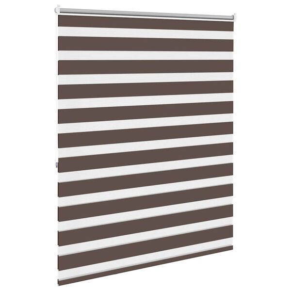 vidaXL Zebra rolgordijn 140,9 x 175 cm stofbreedte 136,7 cm koffiebruin